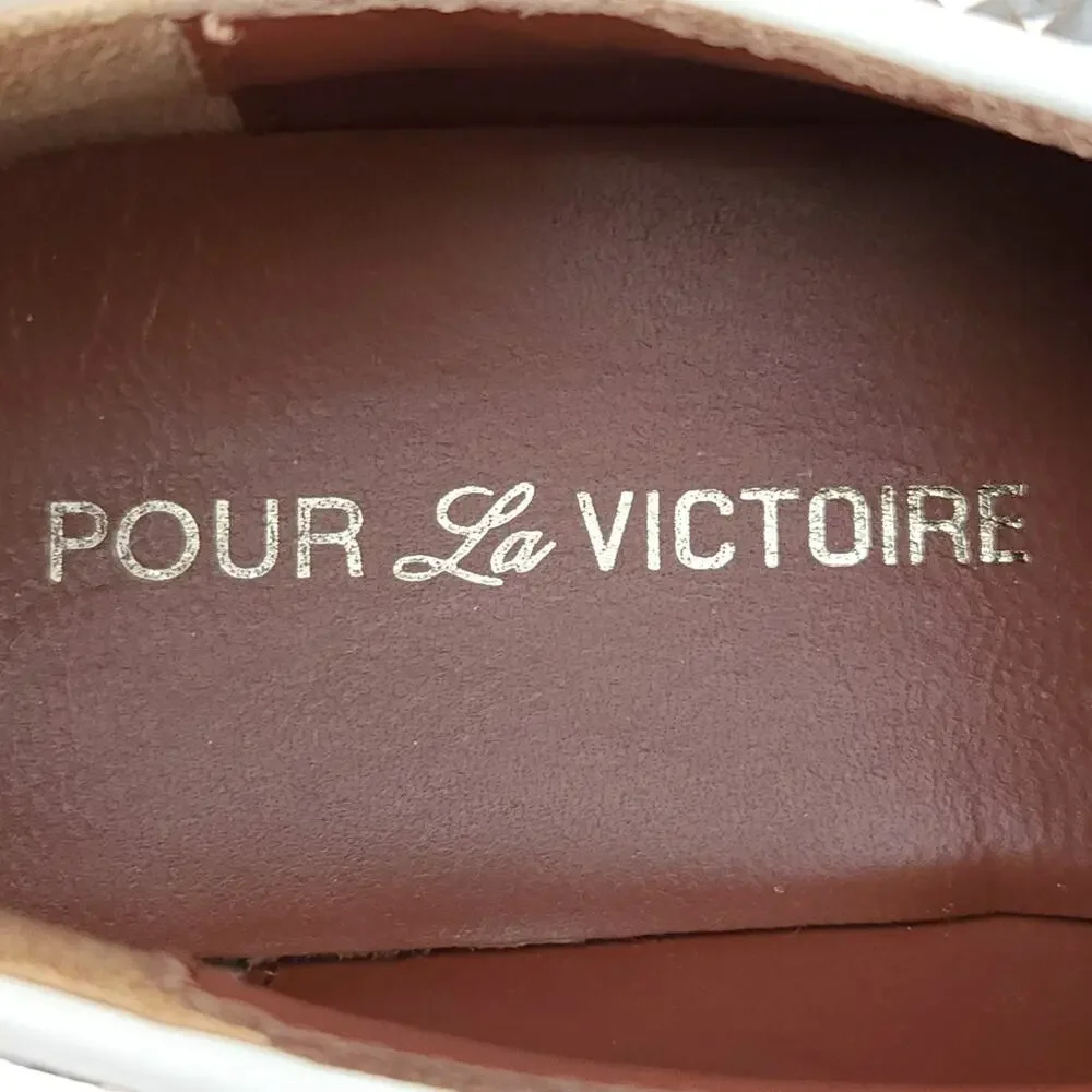 POUR LA VICTOIRE Mayah lace up oxfords wingtips white leather brogues shoes 7.5